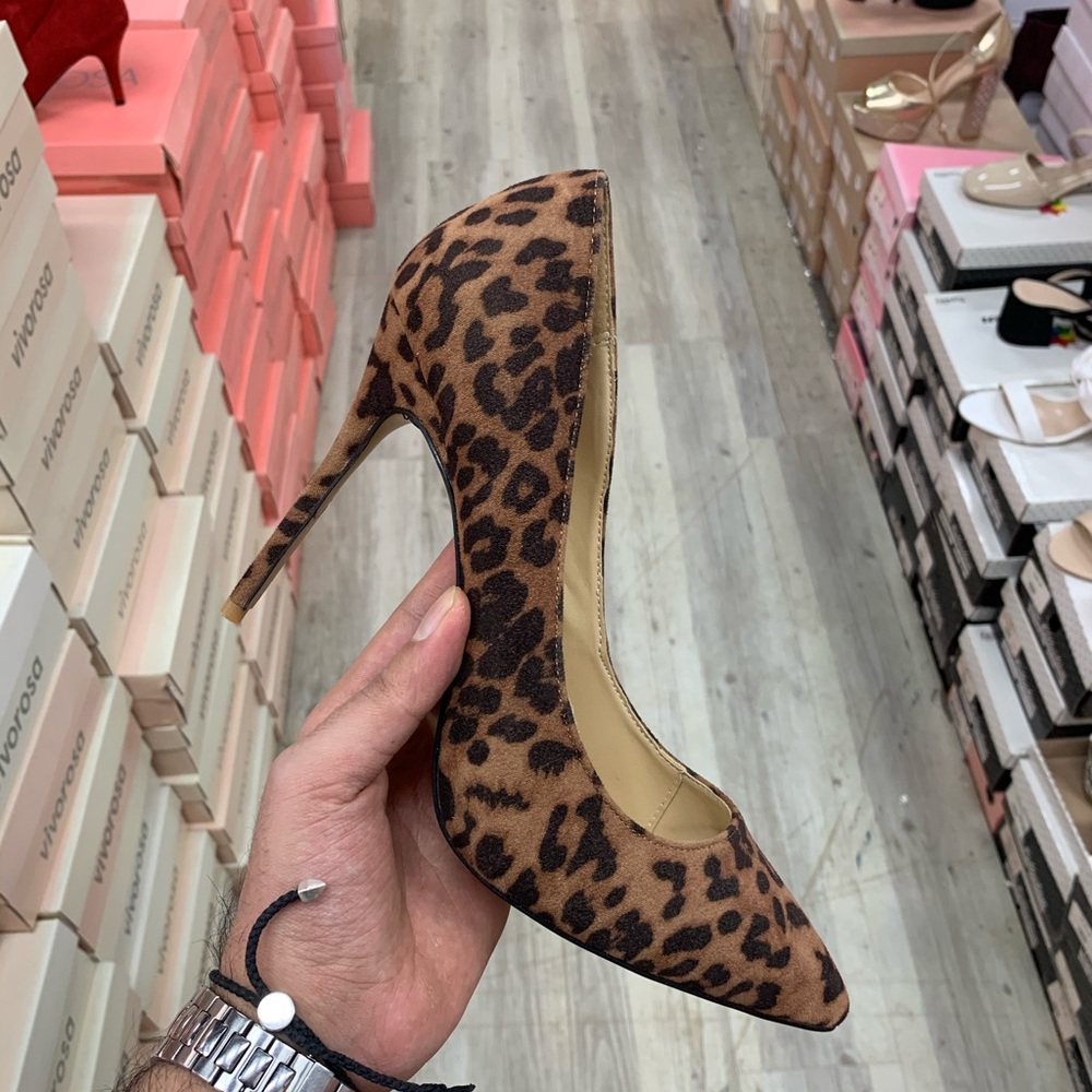 Leopard Print Closed Toe Pointed Stiletto Court Pumps